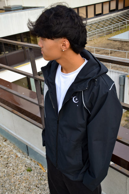 BLACK WINDBREAKER JACKET